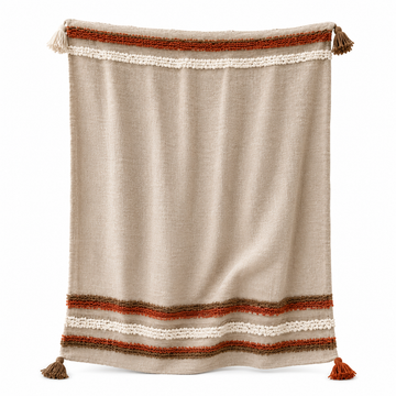 Desert Sand Boho Tasselled Throw