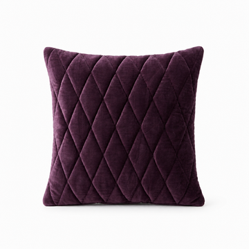 Plum Quilted Velvet Cushion