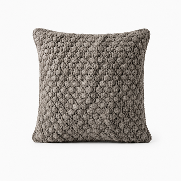 Grey Chunky Rope Knit Cushion