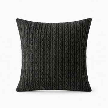 Charcoal Cable Knit Cushion