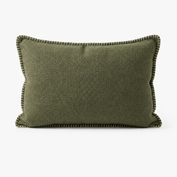Olive Green Diamond Weave Bolster Cushion