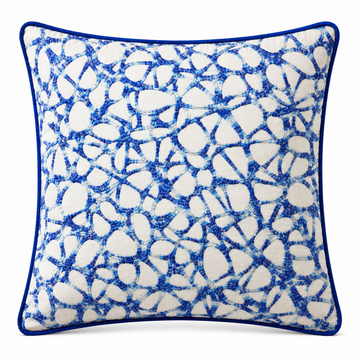 Royal Blue Web Embroidered Cushion