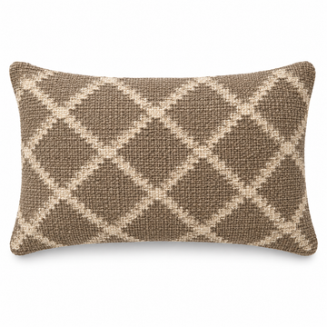 Taupe & Cream Harlequin Knit Cushion