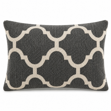 Charcoal Moroccan Trellis Knit Bolster Cushion