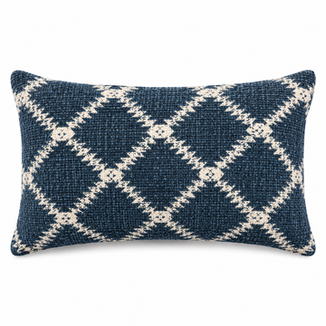 Navy Blue Aztec Geometric Knit Cushion