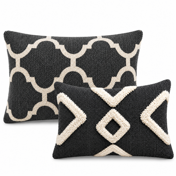 Charcoal Boho Bolster Duo
