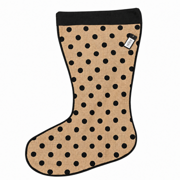 Black Polka Dot Christmas Stocking