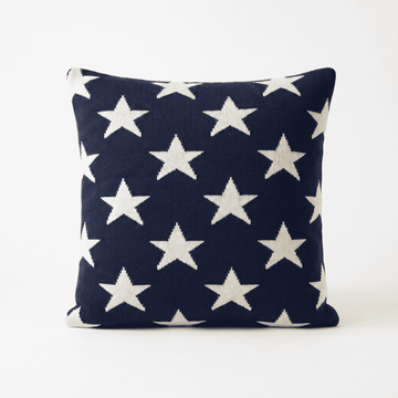 Navy Star Knit Cushion