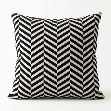 Black & Cream Herringbone Cushion