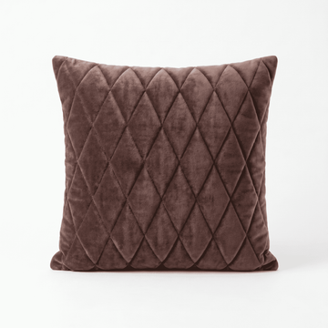 Blush Mauve Diamond Quilted Velvet Cushion
