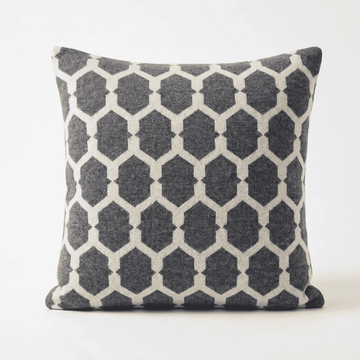 Grey Honeycomb Knit Cushion