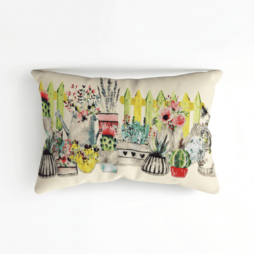 Watercolour Garden Printed Cushion