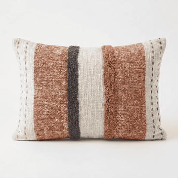 Terracotta Boho Tufted Stripe Cushion