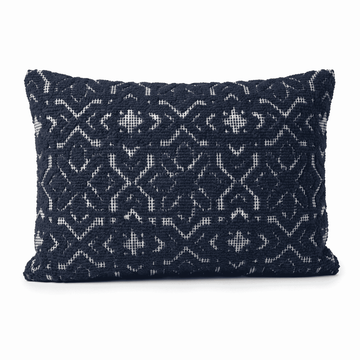 Navy Moroccan Trellis Knit Cushion